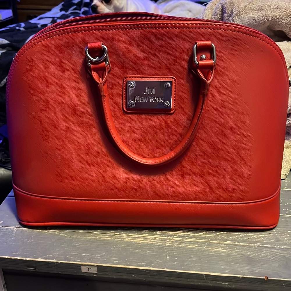 JM New York Red Shoulder Bag with Strap